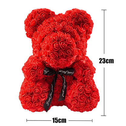 Rose Bear With Box Lights